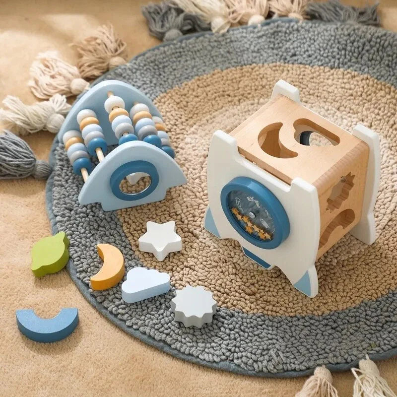 Wooden Rocket Toy Educational Toys 2 years old Blocks