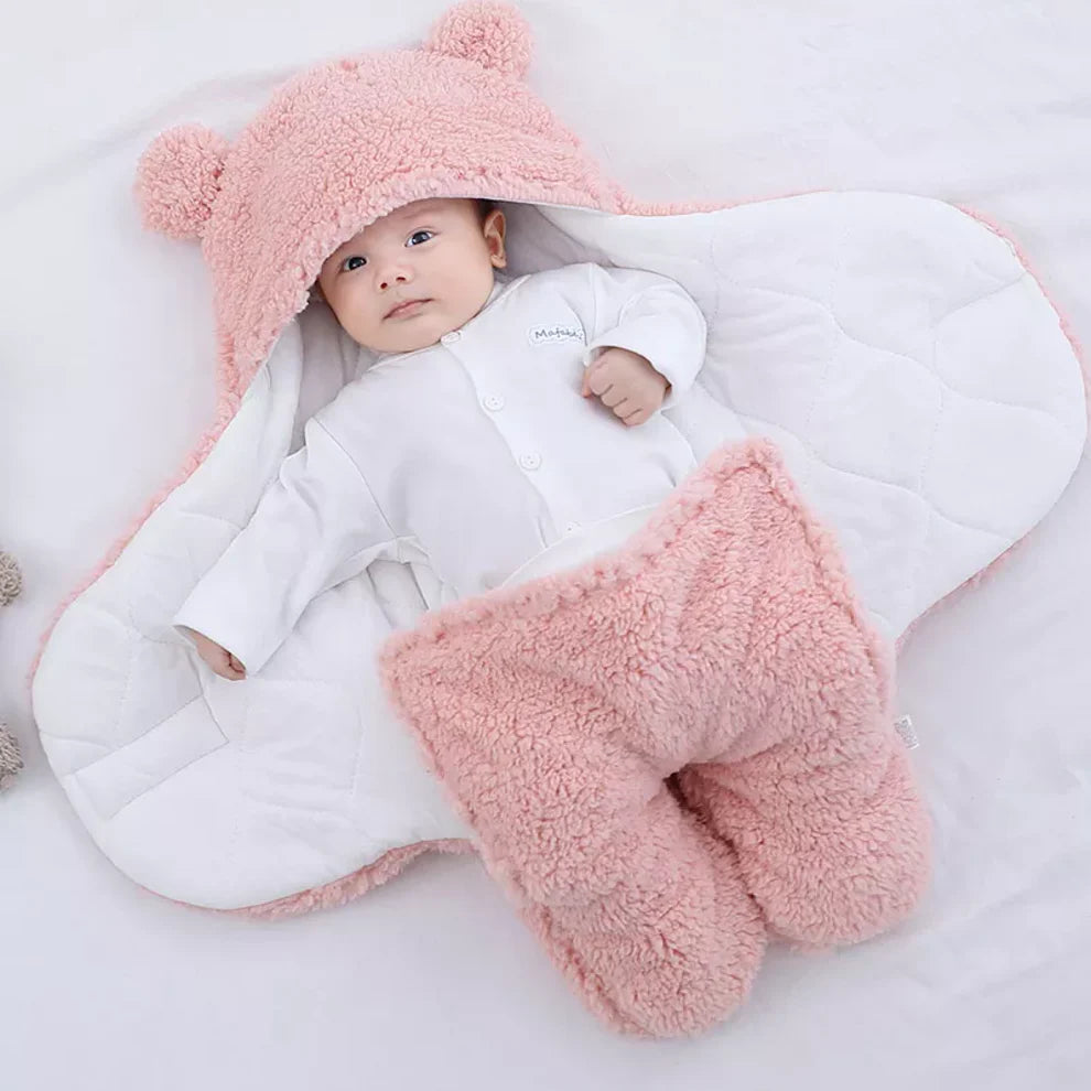 Baby Swaddle Wrap Bag Blanket for Infants and Newborn with thick Fleece for Winter