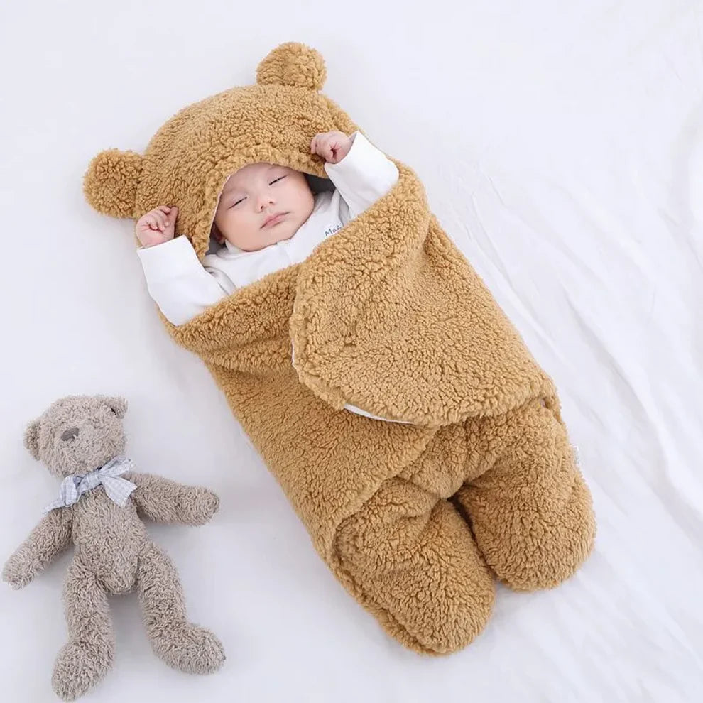 Baby Swaddle Wrap Bag Blanket for Infants and Newborn with thick Fleece for Winter
