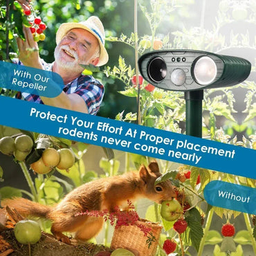 Ultrasonic Chipmunk Repeller - Solar Powered - Get Rid of Chipmunks in 48 Hours