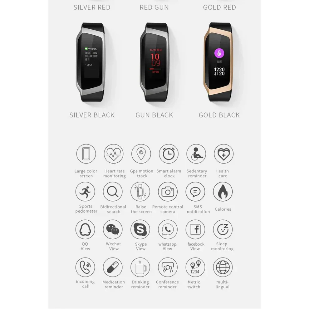 Blood Pressure Smart Watch and Heart Rate Monitor